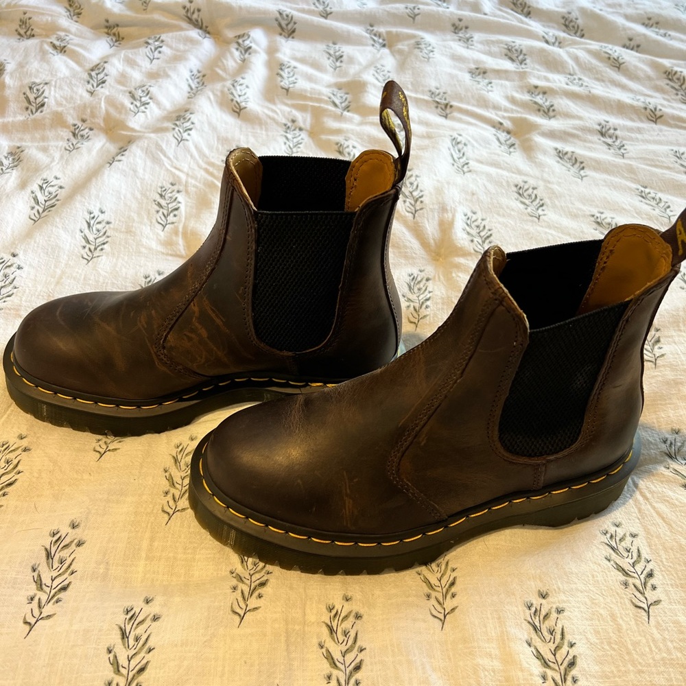 Scratched Doc Marten Chelsea Boots